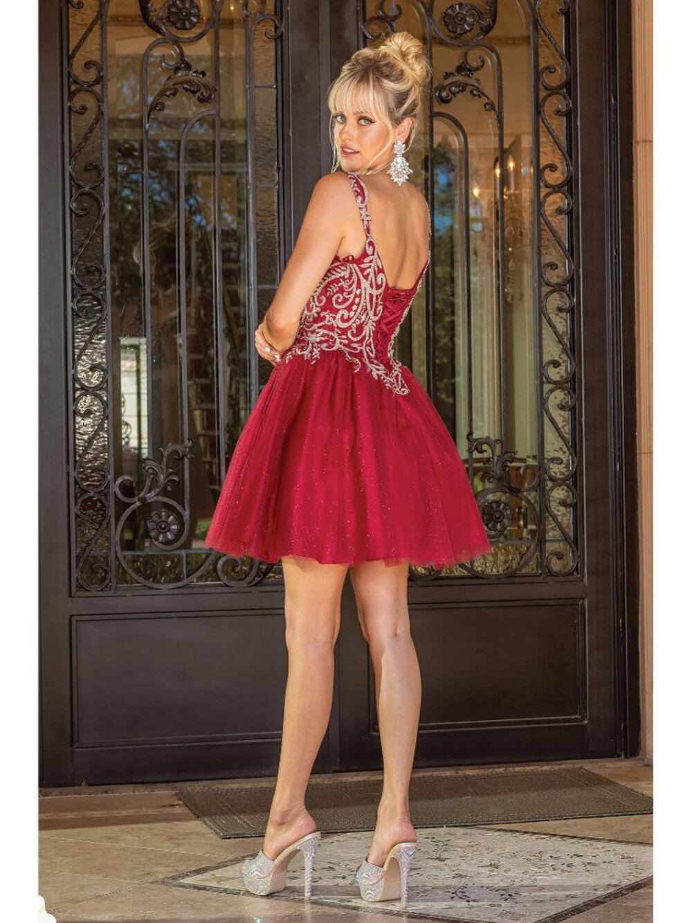 NEW BURGUNDY Evening Gown Floor Length Formal Elegant Stunning 3295 - Picture 2 of 3